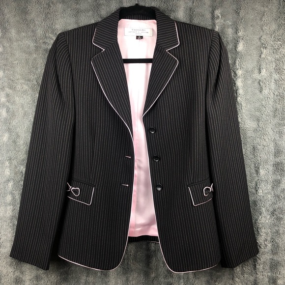 Tahari Jackets & Blazers - Tahari black/pink blazer